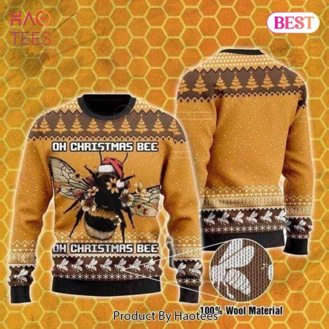 Bee Ugly Christmas Holiday Sweater Oh Christmas Holiday Bee Brown Sweater Bee Sweater