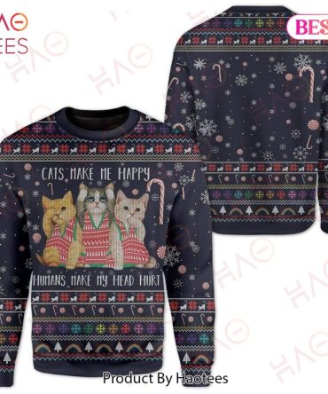 Cozy Cat Lovers' Christmas Sweater - Funny Holiday Gift For Cat Enthusiasts