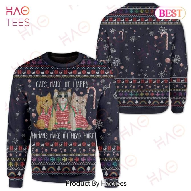 Cozy Cat Lovers' Christmas Sweater - Funny Holiday Gift For Cat Enthusiasts