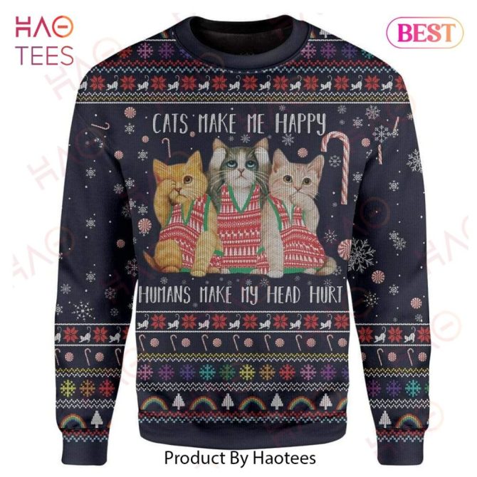 Cozy Cat Lovers' Christmas Sweater - Funny Holiday Gift For Cat Enthusiasts - Image 2