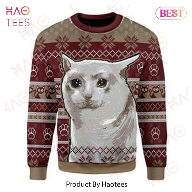 Cozy Cat Lover'S Holiday Sweater - Cute Pet Print, Unisex Ugly Christmas Jumper By Haotees