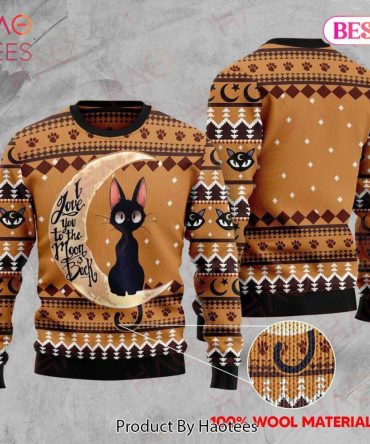 Cat Ugly Sweater Black Cat I Love You To The Moon And Back Sweater Cat Sweater