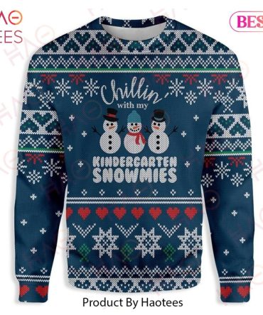 Cozy Snowman Sweater For Kids - 'Chillin' With My Kindergarten Snowmies' Winter Wear