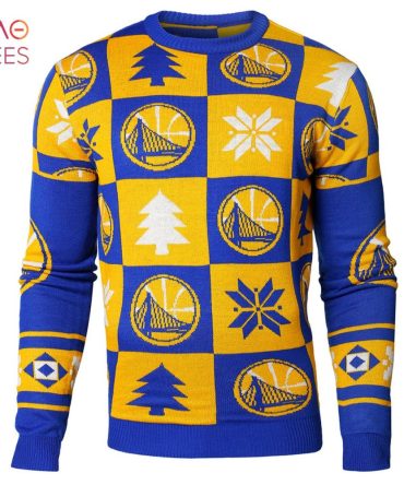 Best Golden State Warriors Patches Nba Ugly Crew Neck Ugly Christmas Sweater By Forever Collectibles