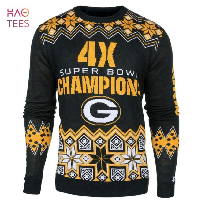 Best Green Bay Packers Nfl Super Bowl Commemorative Crew Neck Ugly Christmas Sweater