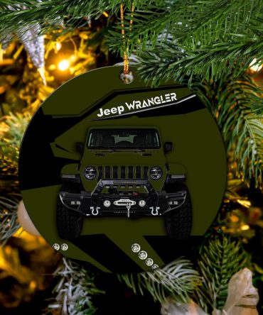 Green Jeep Ceramic Ornament Perfect Gift For Holiday