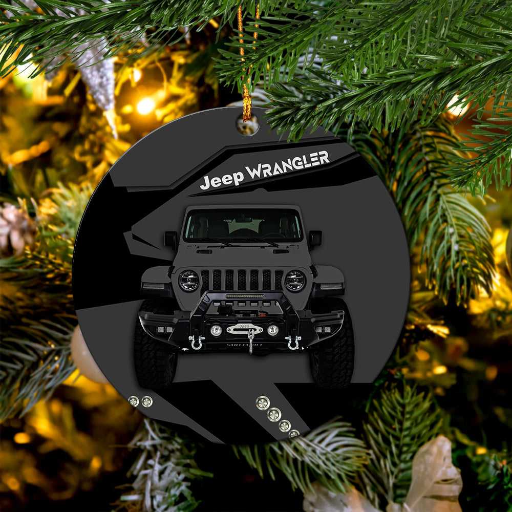 Grey Jeep Ceramic Ornament Perfect Gift For Holiday