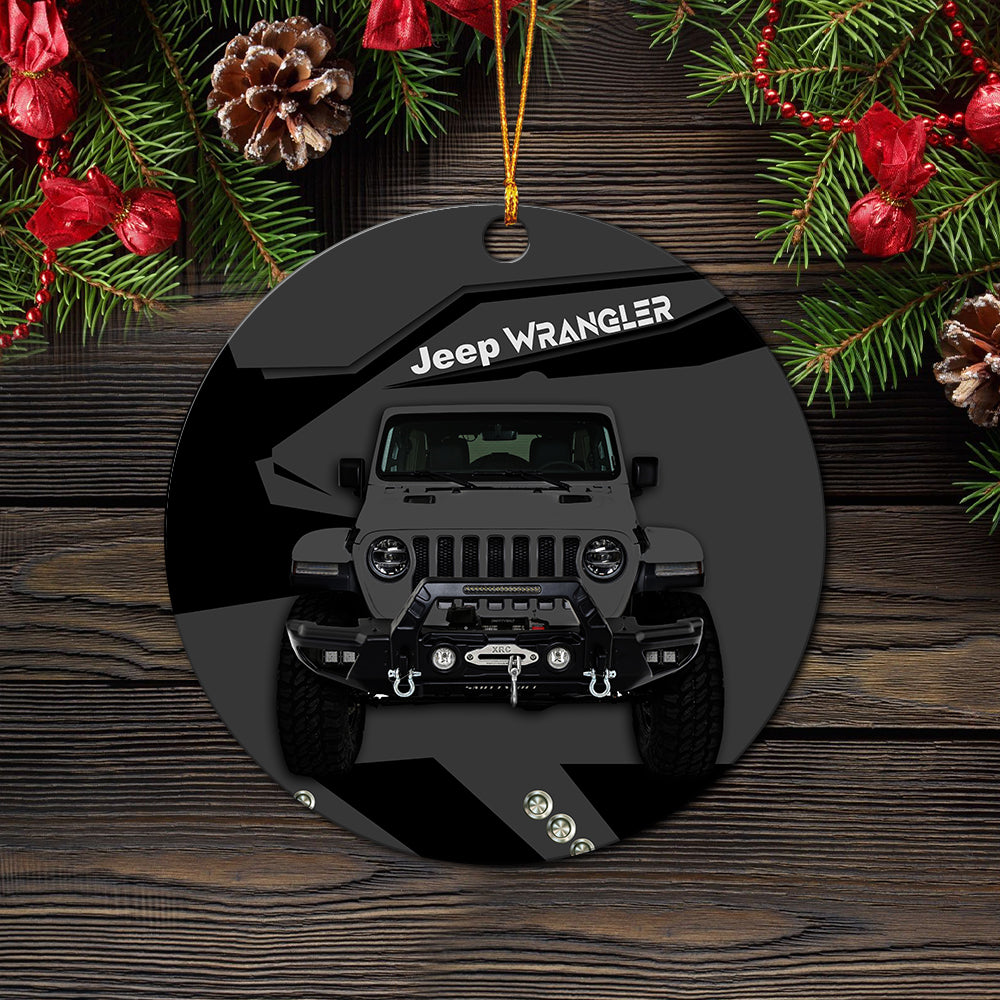 Grey Jeep Ceramic Ornament Perfect Gift For Holiday - Image 2