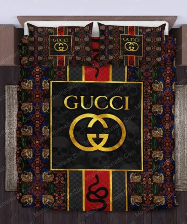 Gucci Style Pattern Tiger Snake Skull Bedding Sets