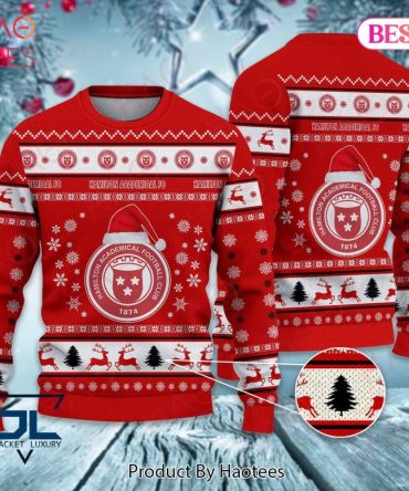Festive Hamilton Fc Christmas Sweater - Cozy Winter Knit With Reindeer & Snowflakes - Limited Edition!