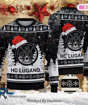 Hc Lugano Christmas Sweater - Festive Hockey Team Ugly Jumper Gift