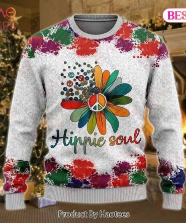 Colorful Hippie Soul Sweater - Cozy Winter Peace Sign Pullover For Free Spirits