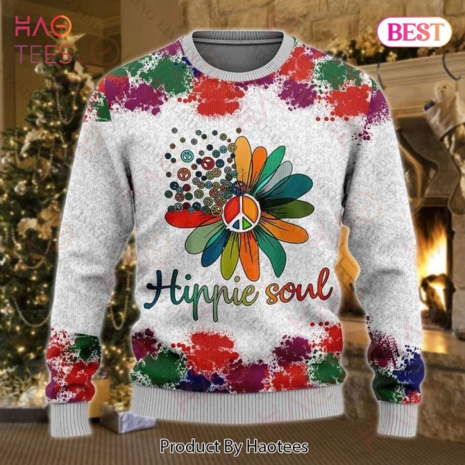 Colorful Hippie Soul Sweater - Cozy Winter Peace Sign Pullover For Free Spirits