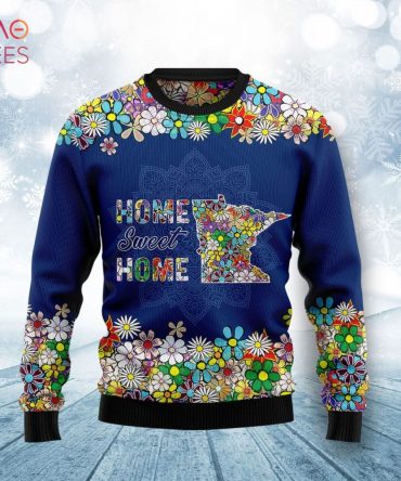Cozy 'Home Sweet Home' Minnesota Floral Sweater - Perfect Gift For Winter Comfort!