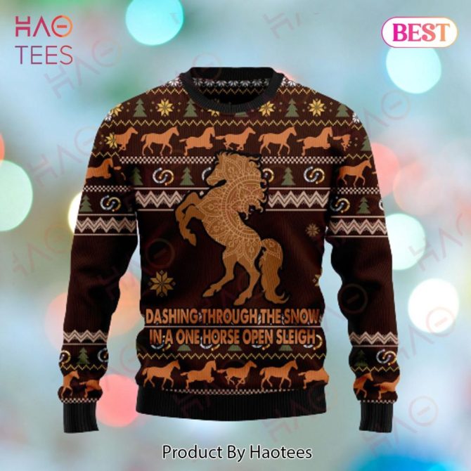 Cozy Horse-Themed Christmas Sweater – Fun Festive Knitted Design For Winter Holidays - Image 2