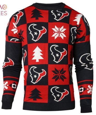 Best Houston Texans Patches Nfl Ugly Crew Neck Ugly Christmas Sweater By Forever Collectibles