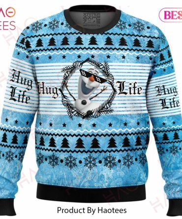 Cozy Blue Christmas Sweater With Snowman & Trees – Perfect Winter Gift