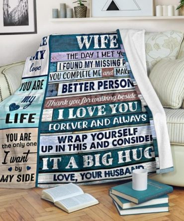 Husband Gift For Wife Nautical Sea Wooden Sign Blanket