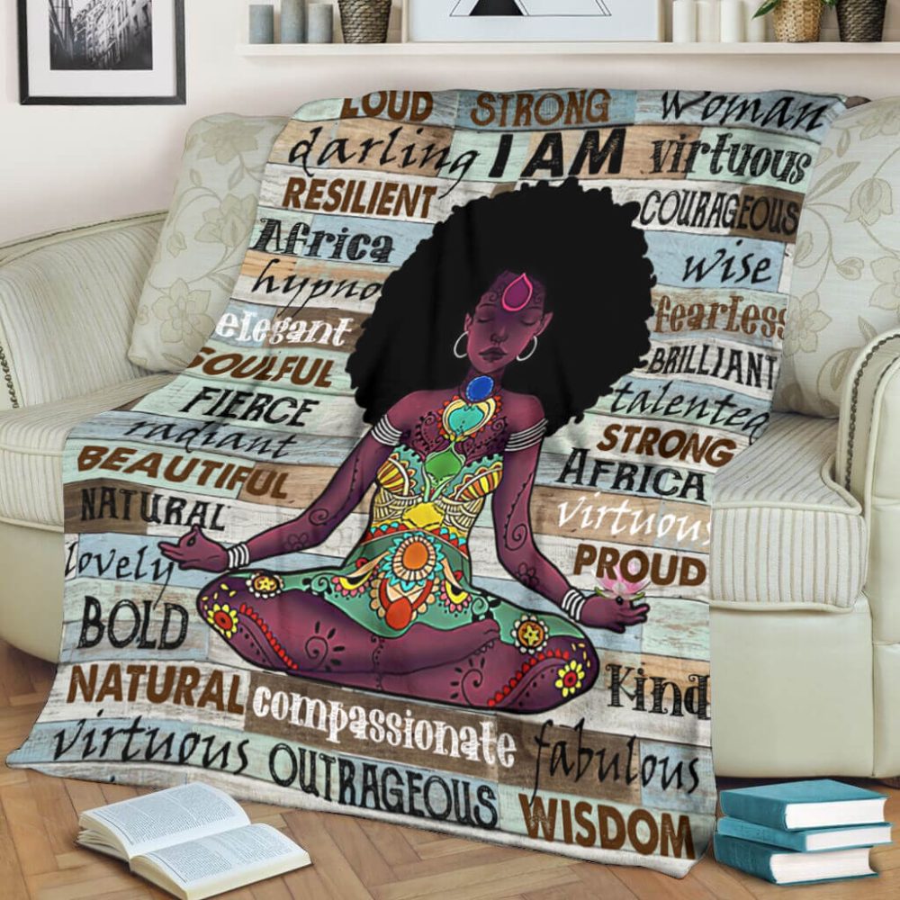 I Am Beautiful African American Blanket - Image 2