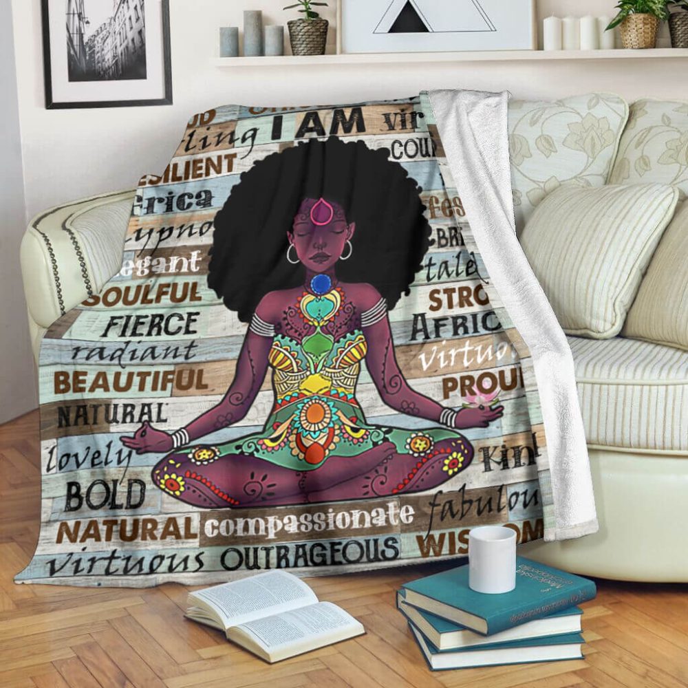 I Am Beautiful African American Blanket - Image 3