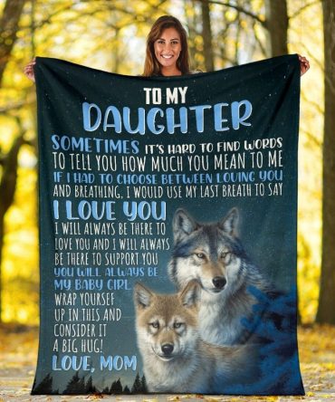 I Love You Blue And Dark Blanket