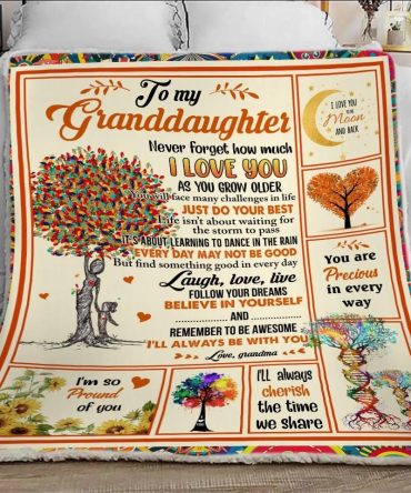 I Love You To The Moon And Back Gift For Granddaughter Blanket