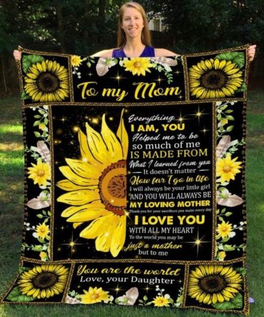 I Love You With All My Heart Daughter Gift For Mom Sunflowers Blanket
