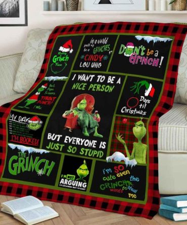 I Want To Be A Nice Person Green Monsters Christmas Blanket