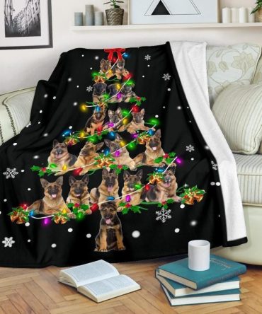 Ideal German Shepherd Christmas Tree Winter Holiday Decoration Blanket