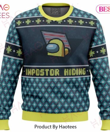 Cozy Gamer Sweater - Fun 'Impostor Hiding' Design For Winter Comfort