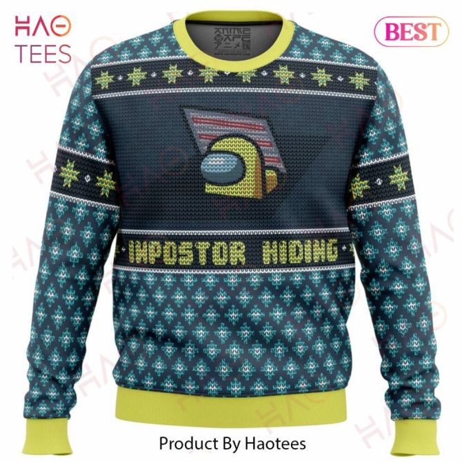 Cozy Gamer Sweater - Fun 'Impostor Hiding' Design For Winter Comfort