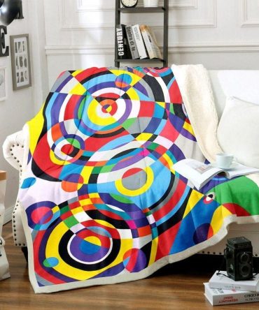 Interleaved Circle Colorful Pattern Blanket