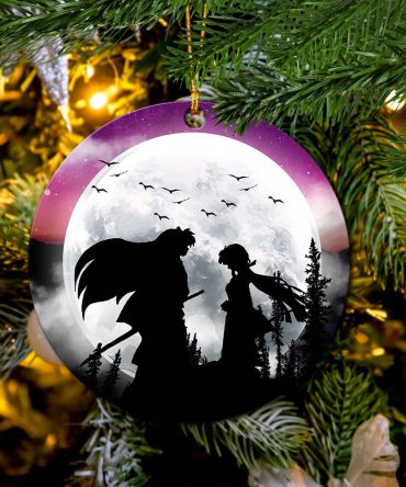 Inuyasha Couple Moon Night Galaxy Ceramic Ornament Perfect Gift For Holiday
