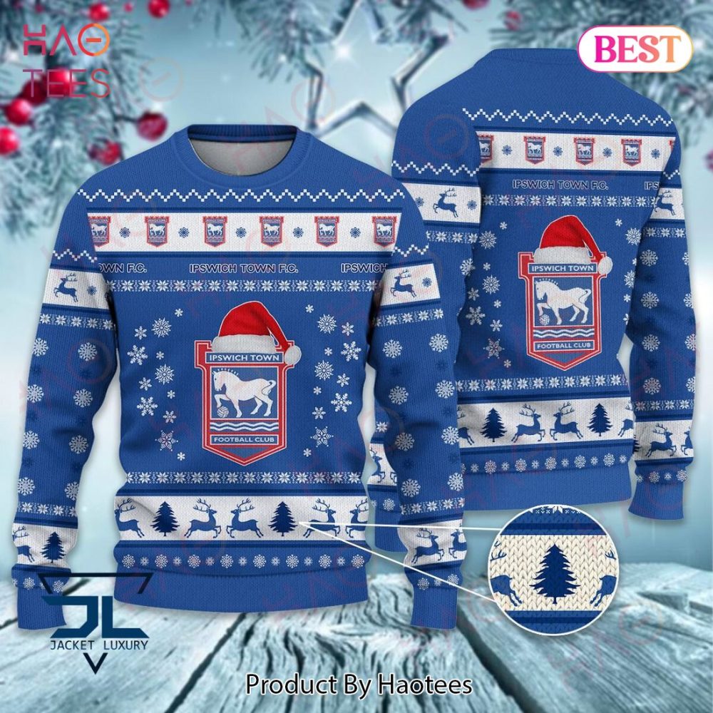 Ipswich Town Fc Christmas Sweater - Festive Holiday Knitwear For Football Fans