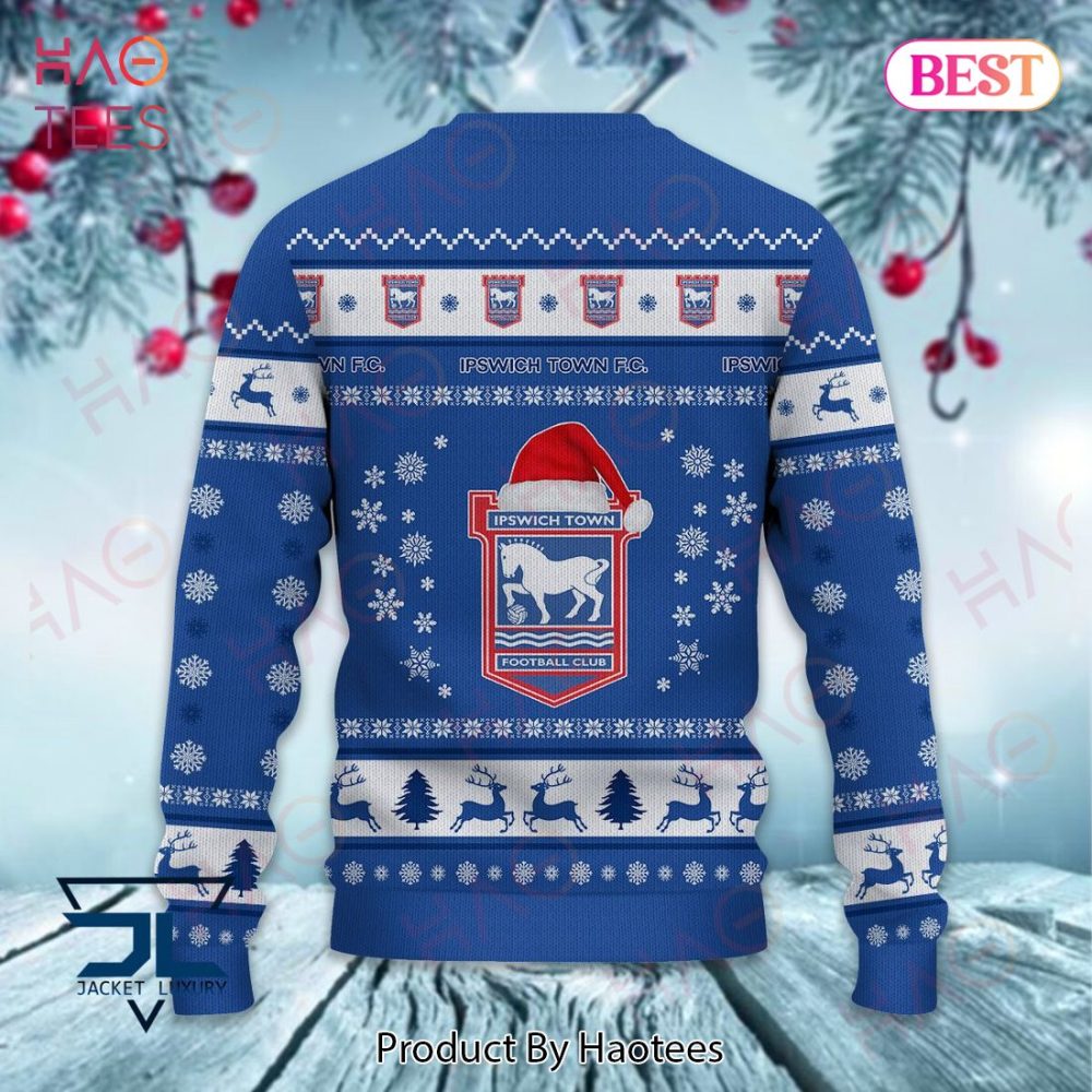 Ipswich Town Fc Christmas Sweater - Festive Holiday Knitwear For Football Fans - Image 3
