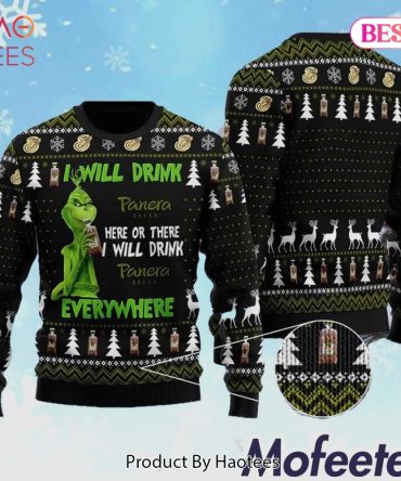 Festive Grinch Christmas Sweater - Funny Holiday Drink Theme - Unisex Cozy Knit
