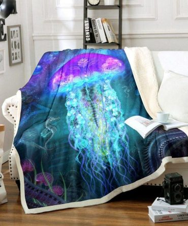 Jellyfish Glow Ocean Pattern Blanket