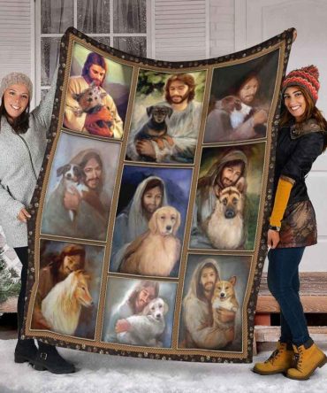 Jesus And Dog For Christ Christian Dog Lovers Blanket