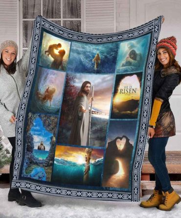 Jesus He Is Rise God Cross For Christ Christian Blanket