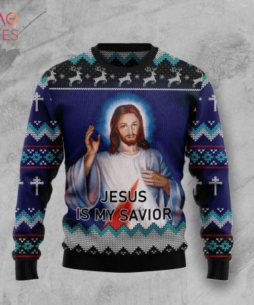 Cozy Jesus Is My Savior Ugly Christmas Sweater - Perfect Holiday Gift!