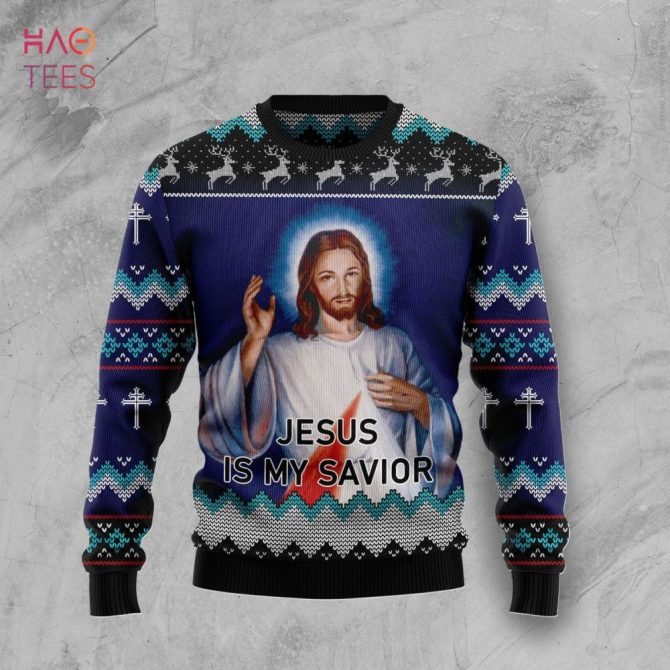 Cozy Jesus Is My Savior Ugly Christmas Sweater - Perfect Holiday Gift!