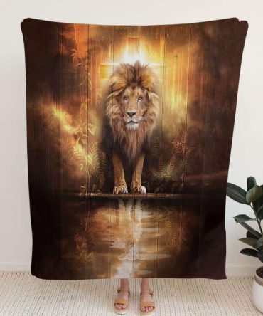 Jesus The Lion The Lamb Cross For Christ Christian Blanket