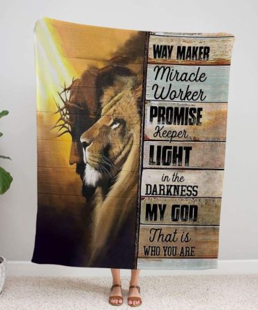Jesus Way Maker Lion Of Judah Promise Light My God For Christ Christian Blanket