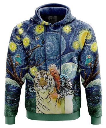 Joe Exotic Starry Night Tiger King 3D All Over Print Hoodie