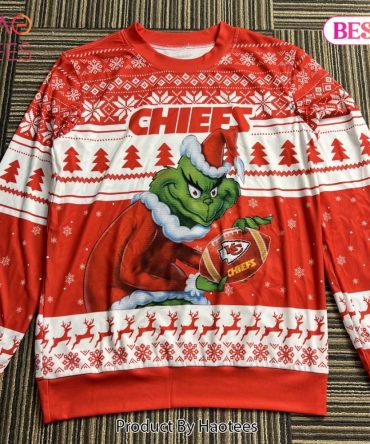 Festive Grinch Chiefs Christmas Sweater - Perfect Holiday Gift For Fans!