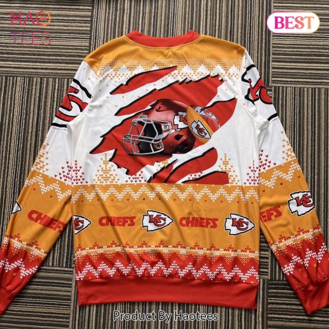 Cozy Chiefs Logo Christmas Sweater - Perfect Game Day Gift For Fans! - Image 2