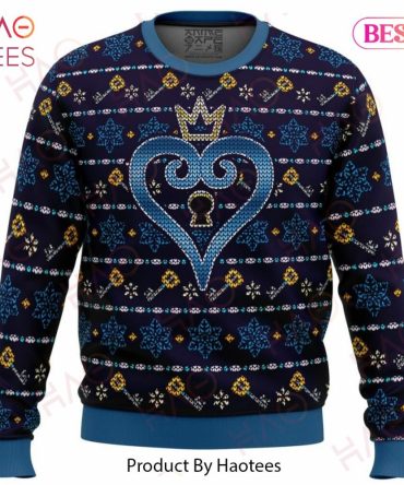 Cozy Blue Heart Pattern Sweater – Stylish Winter Knitwear By Haotees
