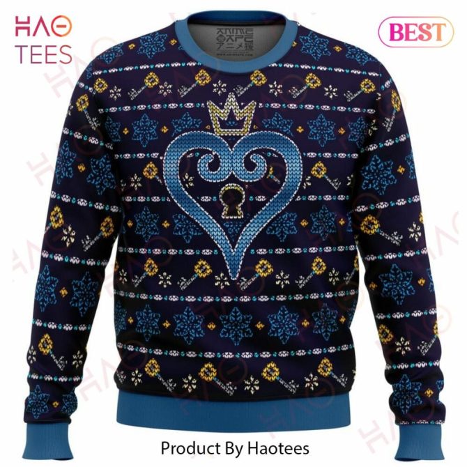 Cozy Blue Heart Pattern Sweater – Stylish Winter Knitwear By Haotees