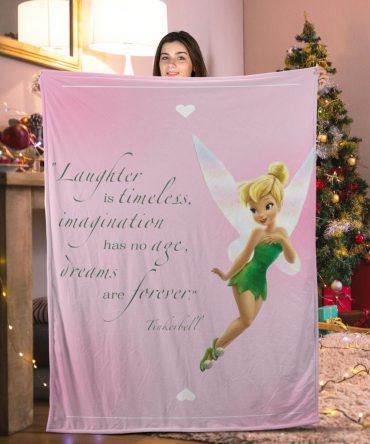 Cozy Tinkerbell Blanket - Inspirational Quote & Soft Pink Design For Kids & Disney Fans