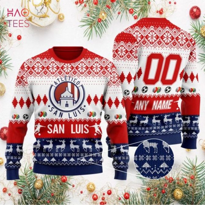 Customizable Atlético San Luis Christmas Sweater - Festive & Personalized Holiday Gift